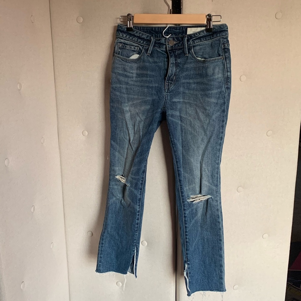 treasure & bond ripped boyfriend jeans w raw hem